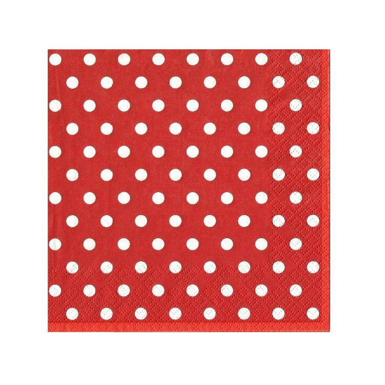 Tovaglioli per decoupage - Rosso a puntini - 1 art
