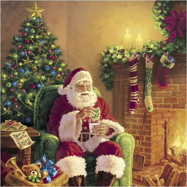 Tovaglioli per decoupage Santa at home