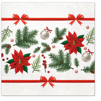 Tovaglioli per decoupage Stelle di Natale e aghi di pino - 1 pz