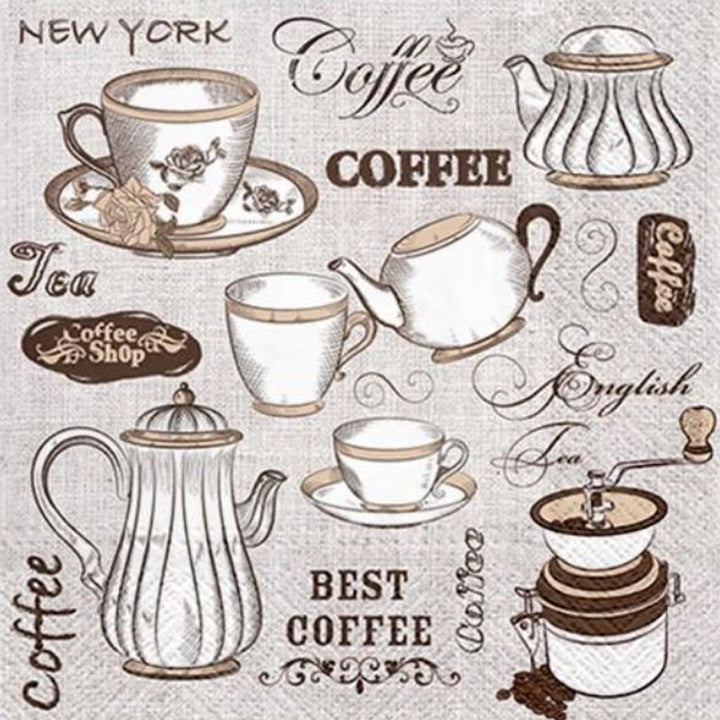 Tovaglioli per decoupage Tè o Caffè - 1 pezzo