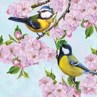 Tovaglioli per decoupage Tits on Cherry Blosson Twig - 1 pezzo