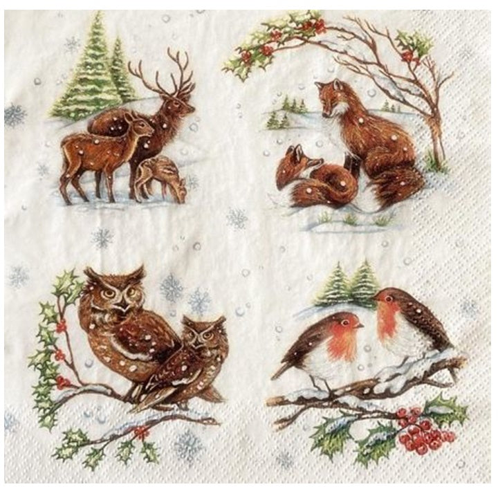 Tovaglioli per decoupage Winter Animals - 1 no