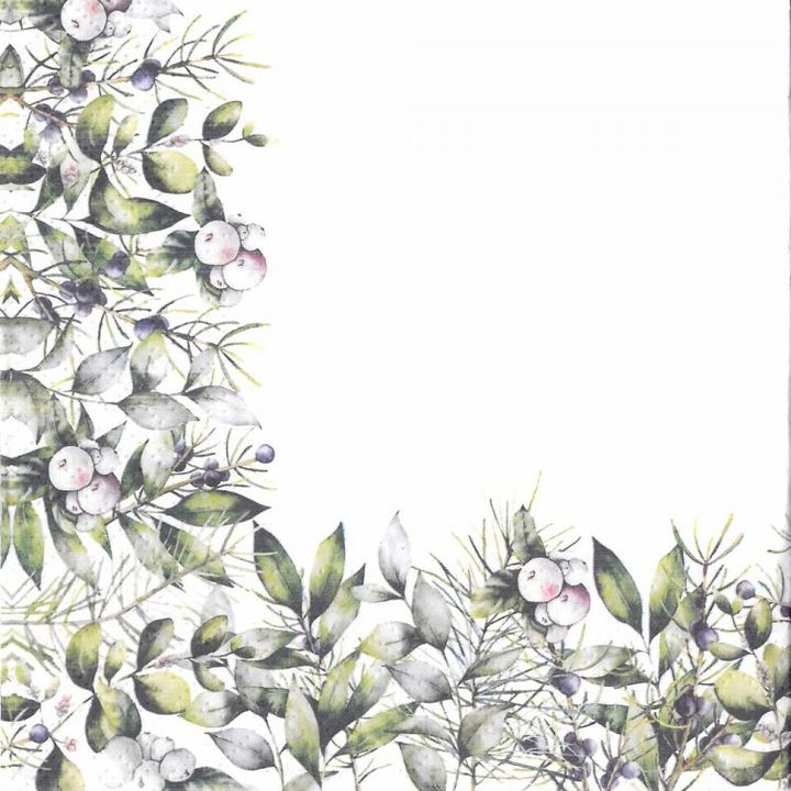 Tovaglioli per decoupage Winter Greenery - 1 no