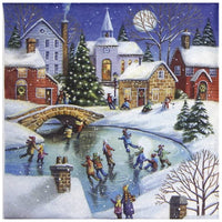 Tovaglioli per decoupage Winterly Ice Skating - 1 pezzo