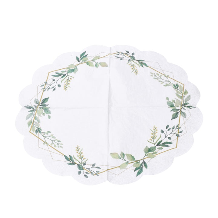 Tovaglioli rotondi per decoupage LEAVES FRAME 1 pz.
