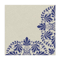 Tovagliolo di AIRLAID tessuto non tessuto - Ornamento blu - 1pezzo