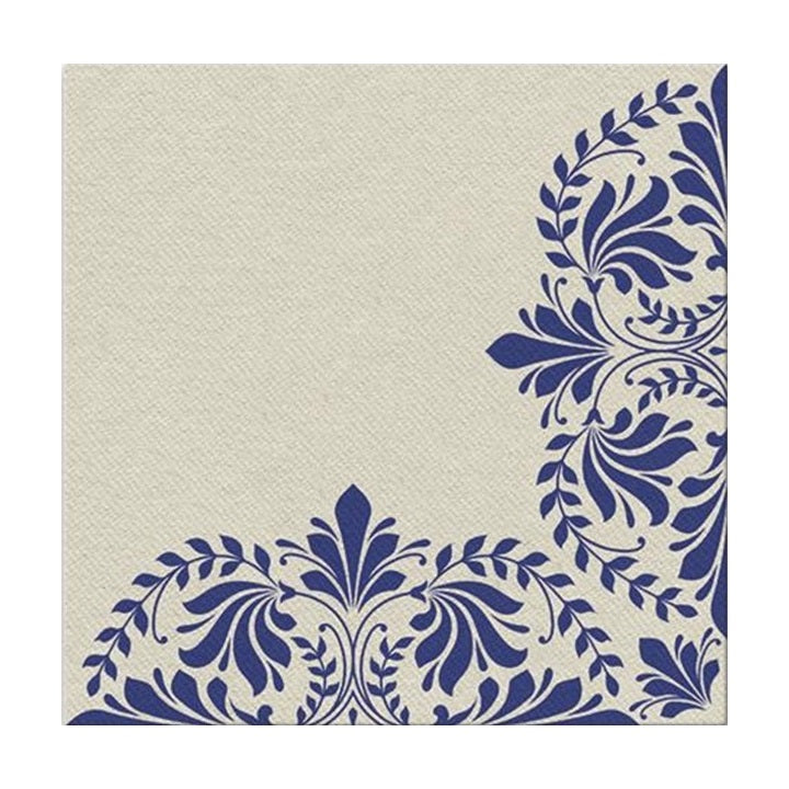 Tovagliolo di AIRLAID tessuto non tessuto - Ornamento blu - 1pezzo