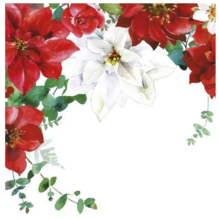 Tovagliolo per decoupage Christmas Flowers - 1 pz