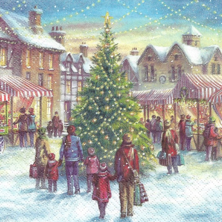 Tovagliolo per decoupage Christmas Market - 1 pz