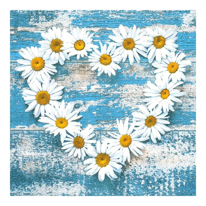 Tovagliolo per decoupage - Cuore di margherite - 1 pz