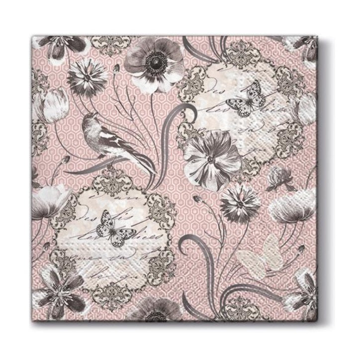 Tovagliolo per decoupage - Fiori vittoriani - 1 pz