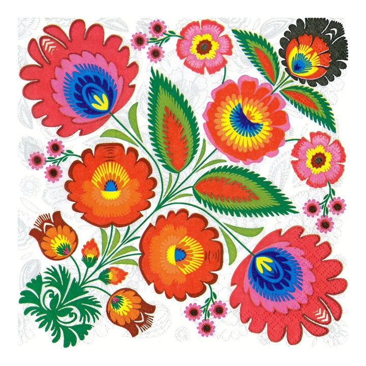 Tovagliolo per decoupage - Flowery folk - 1 pz