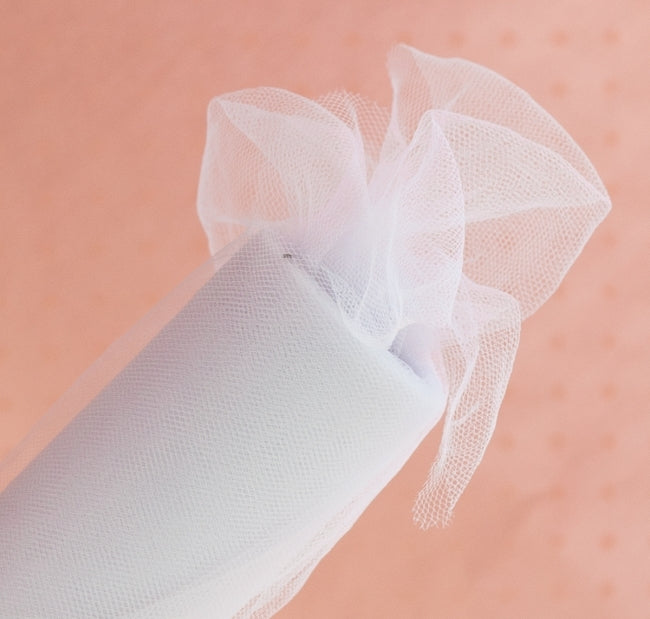Tulle decorativo 15 cm x 9 m | varie tonalità - Bianco