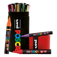 Posca set combinato di pennarelli in scatola di latta – 13 pz (PC-3M, PC-5M, PC-5BR)
