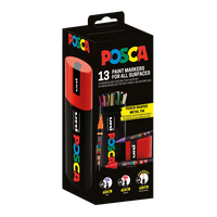 Posca set combinato di pennarelli in scatola di latta – 13 pz (PC-3M, PC-5M, PC-5BR)
