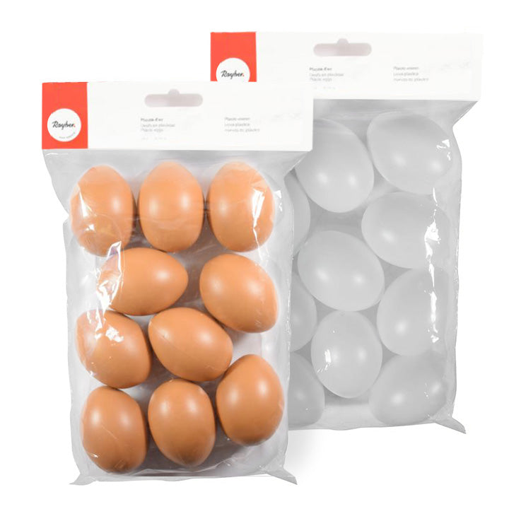 Uova di plastica Rayher 6 cm 10 pezzi | scegli un colore