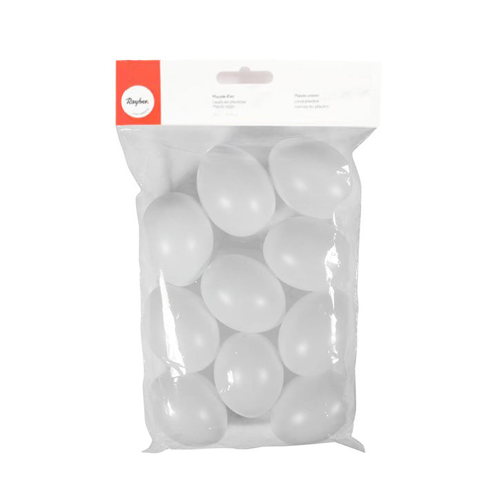 Uova di plastica Rayher 6 cm 10 pezzi | scegli un colore