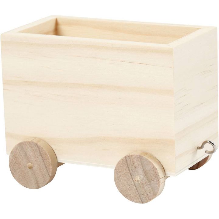 Vagone ferroviario in legno da decorare 10 cm — immagine 1