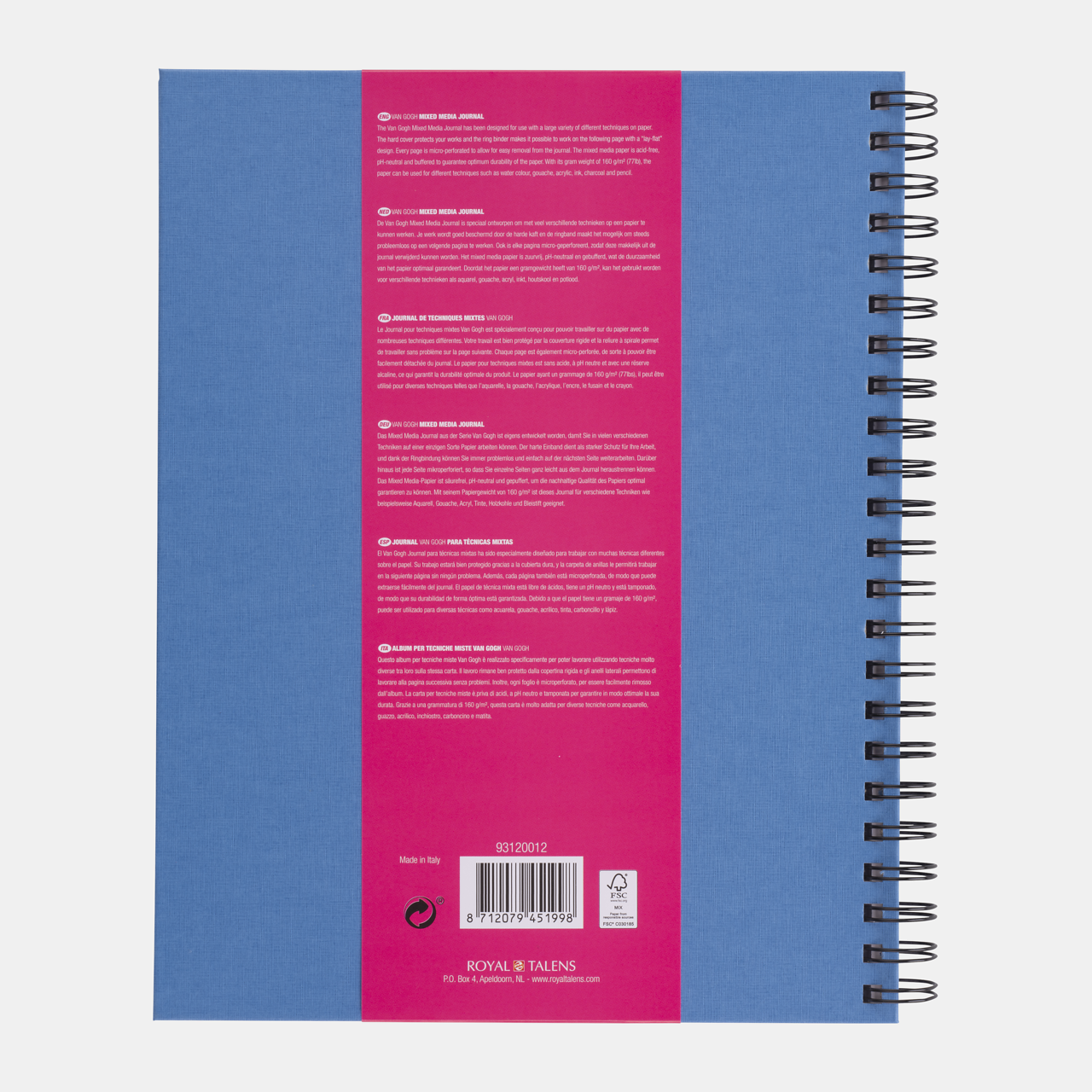 ROYAL TALENS Van Gogh Blocco Mix Media 160 g/m² 50FG A5 incollato
