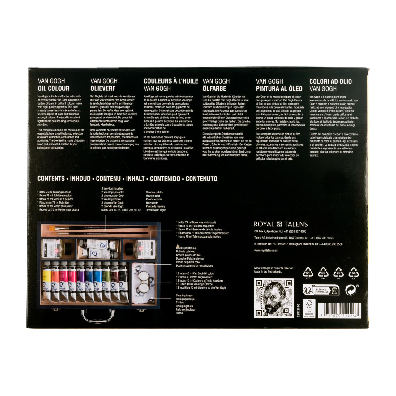 Set di colori a olio ROYAL TALENS Van Gogh starter box XL 12 x 40 ml + accessori