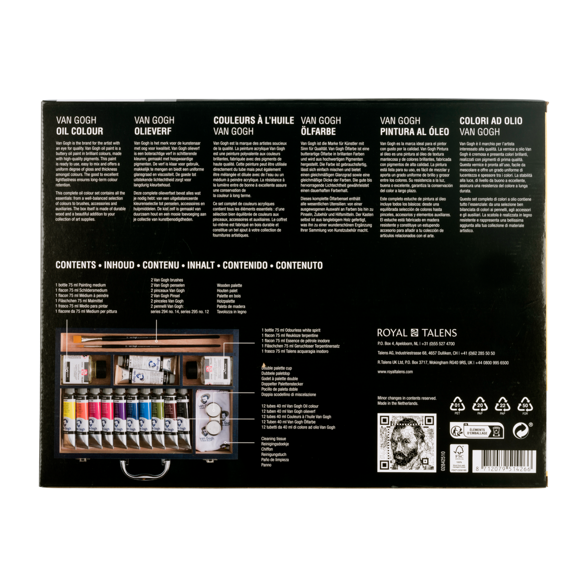 Set di colori a olio ROYAL TALENS Van Gogh starter box XL 12 x 40 ml + accessori