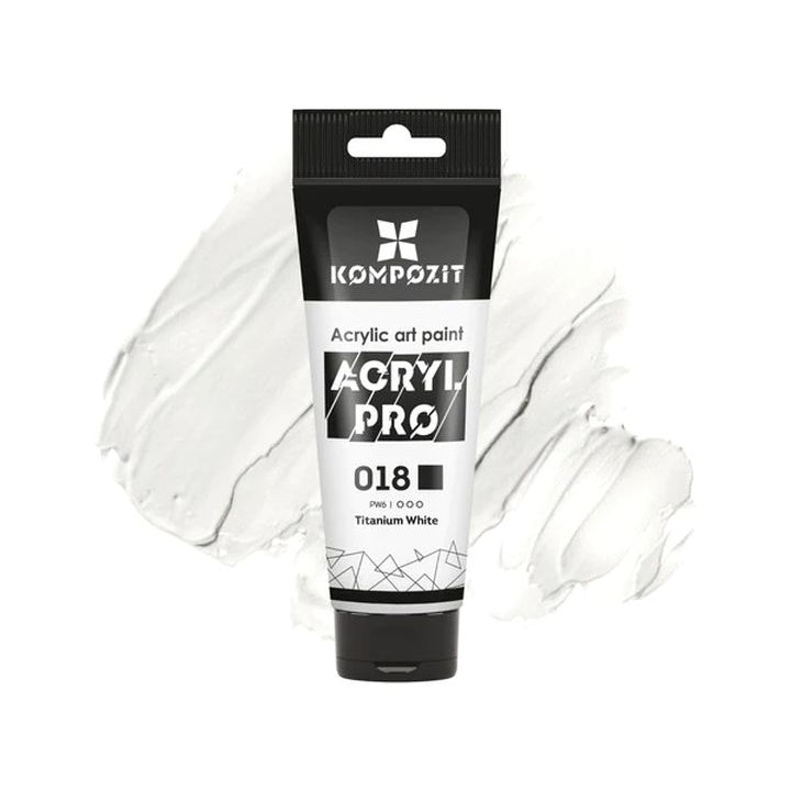 Vernice acrilica ACRYL PRO ART Composite 75 ml | diverse tonalità - 018 bianco titanio