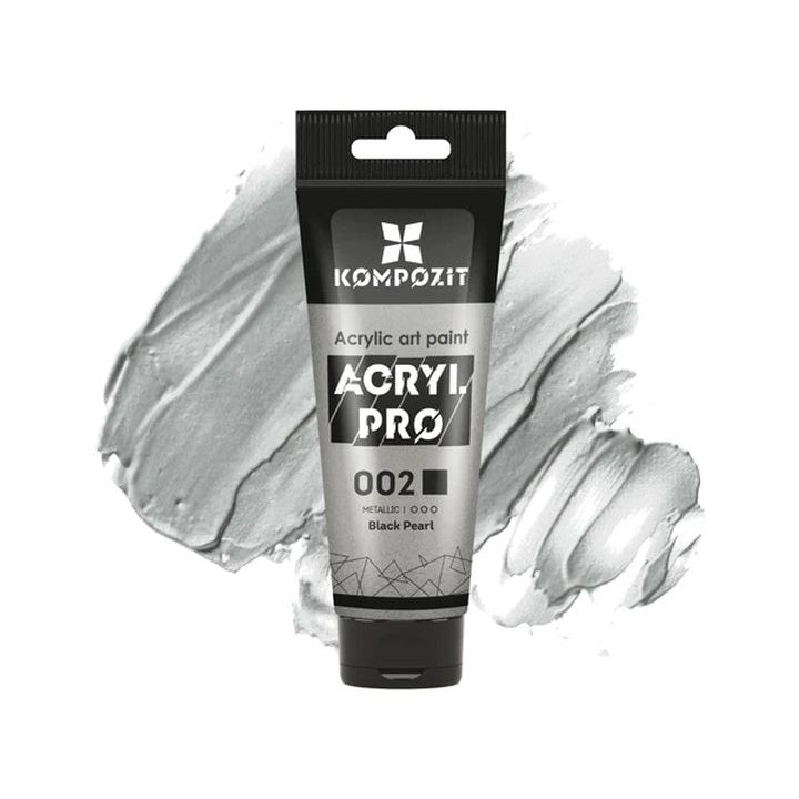 Vernice acrilica metallizzata ACRYL PRO ART Composite 75 ml | diverse tonalità - 002 nero perla