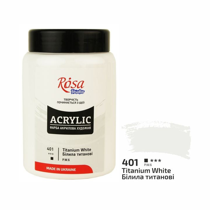 Colore acrilico, 400 ml, ROSA STUDIO – Bianco titanio (401)