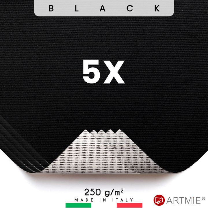 Campioni di tela nera da pittore  ARTMIE - 5 pz. | dimensioni diverse - 14x14 cm