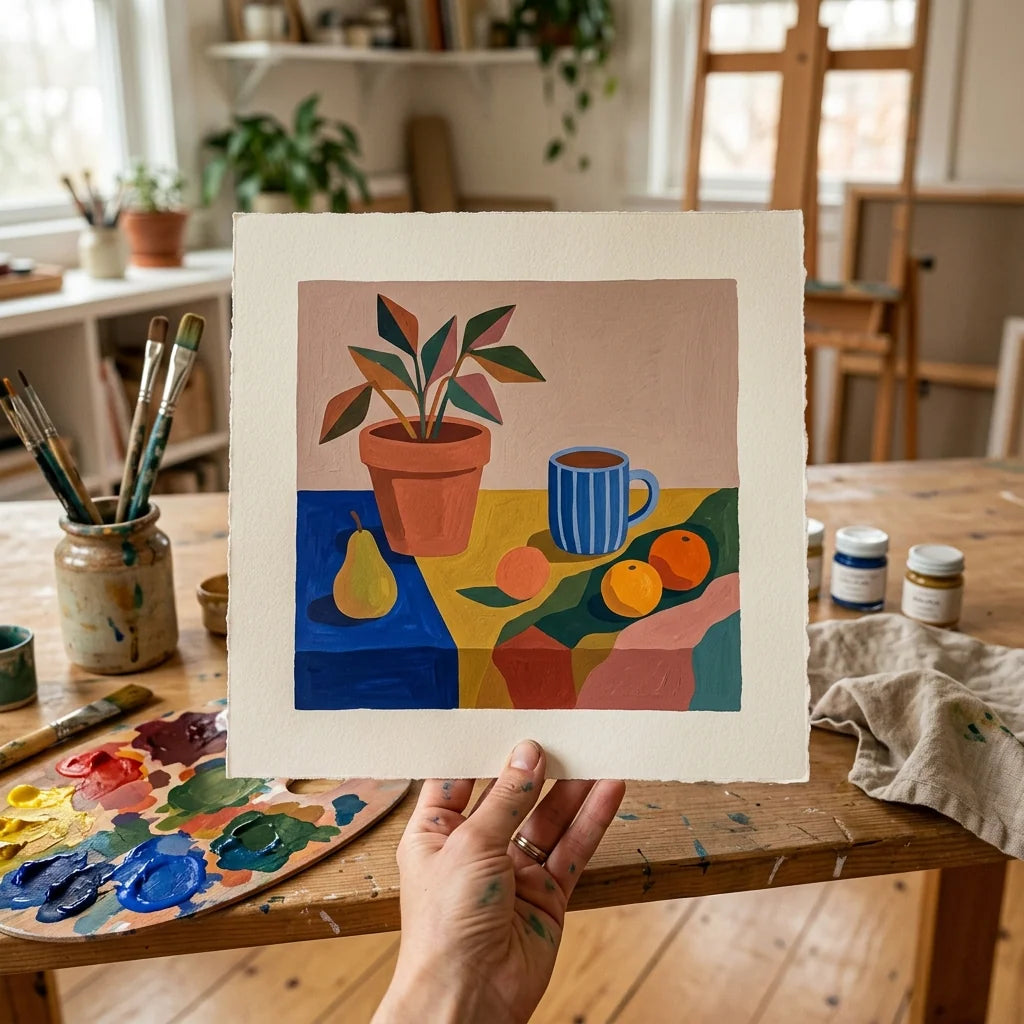 L'illustrazione a gouache si asciuga