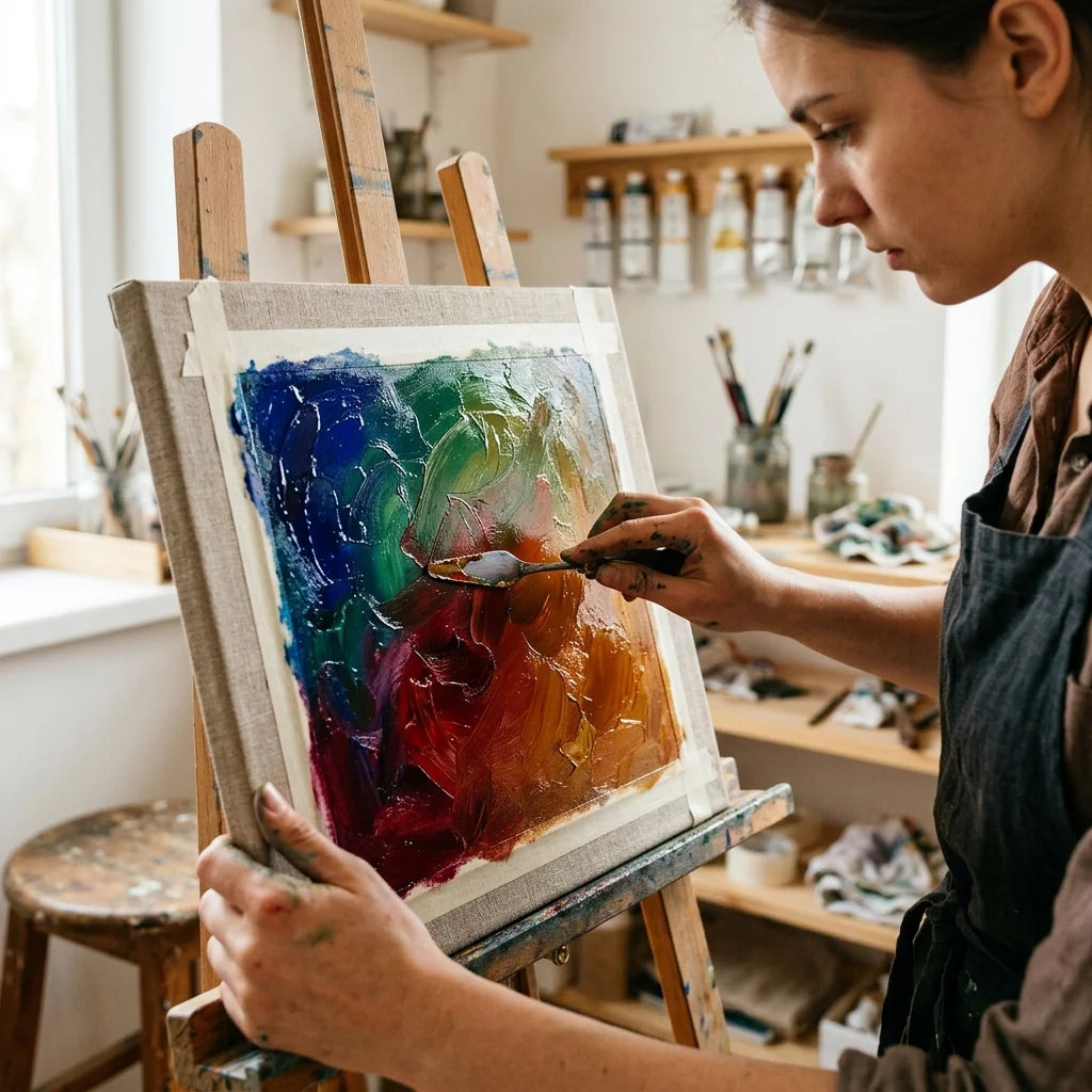 Studio sulla miscelazione dei colori a olio