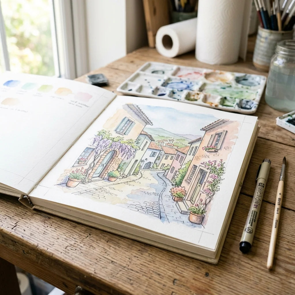 Album da disegno con acquerello