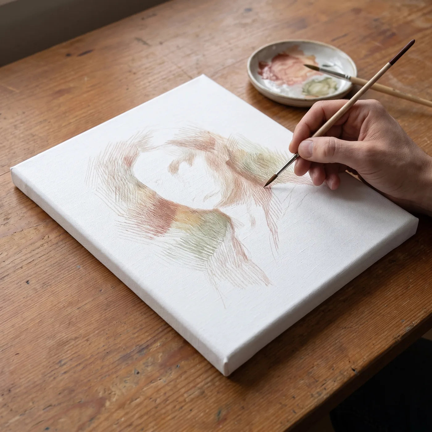Pittura a tempera sulla tela di lino MUSEAL
